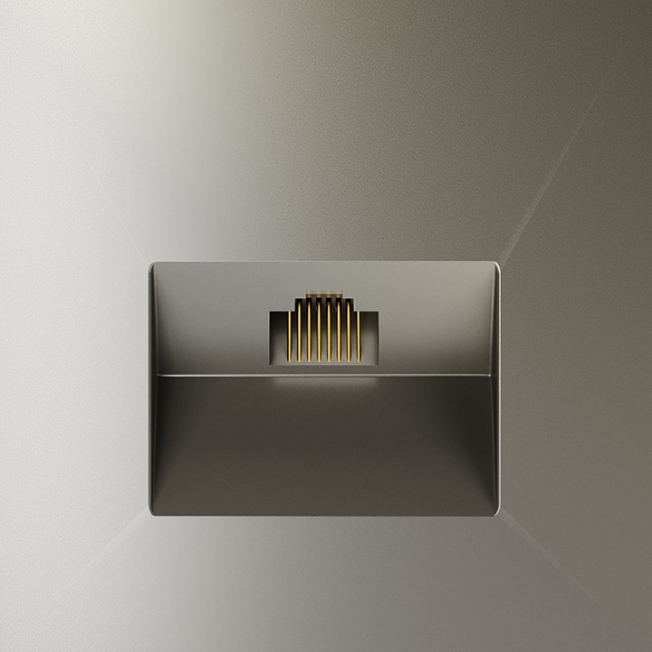 Розетка ethernet rj-45 без рамки voltum s70 vls060104