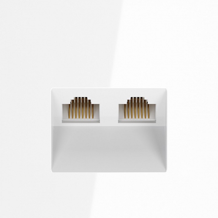 Розетка двойная ethernet rj-45 без рамки voltum s70 vls060201