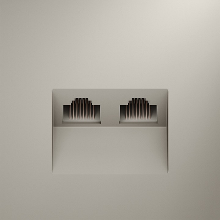 Розетка двойная ethernet rj-45 без рамки voltum s70 vls060203