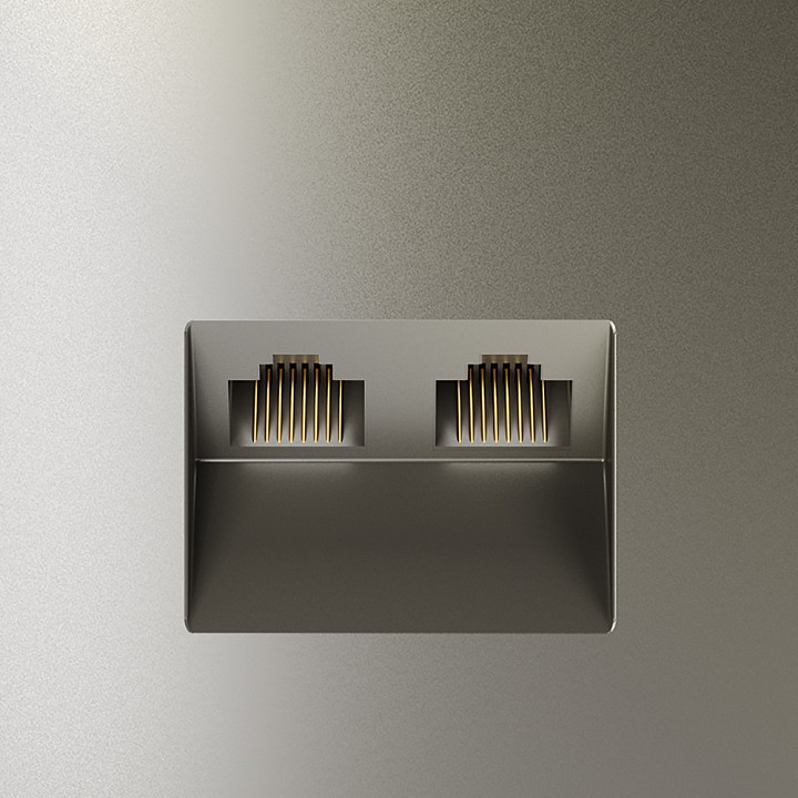 Розетка двойная ethernet rj-45 без рамки voltum s70 vls060204