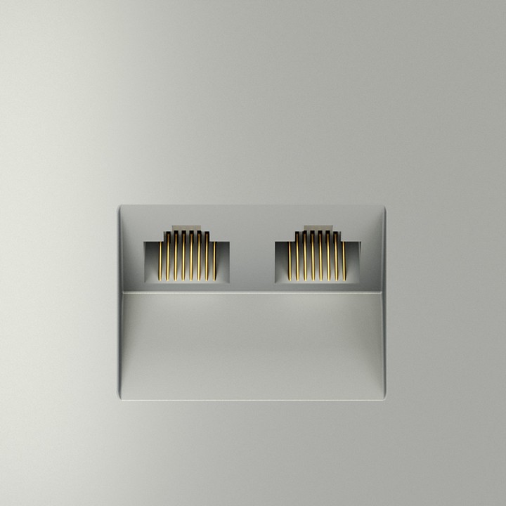 Розетка двойная ethernet rj-45 без рамки voltum s70 vls060205