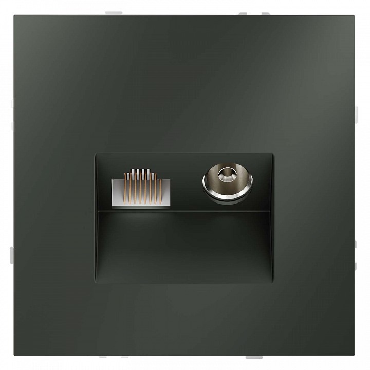 Тв-розетка и розетка ethernet rj-45 без рамки voltum s70 vls060706