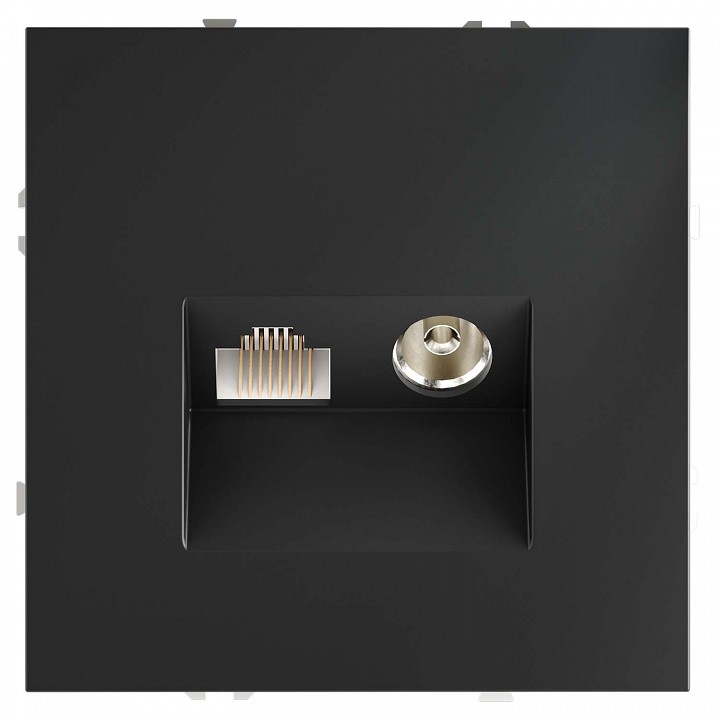 Тв-розетка и розетка ethernet rj-45 без рамки voltum s70 vls060707