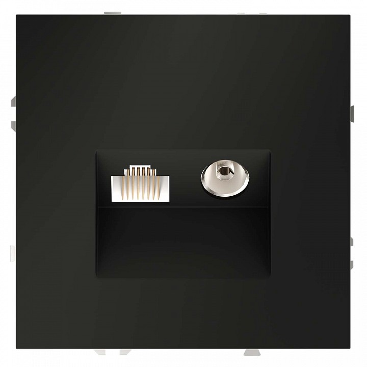 Тв-розетка и розетка ethernet rj-45 без рамки voltum s70 vls060708