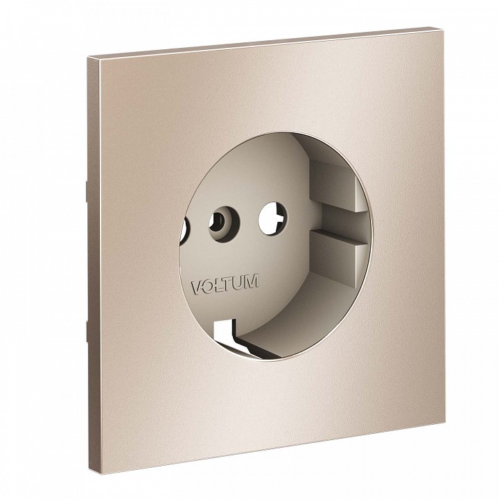 Накладка для розетки с заземлением voltum s70 metal vlsm000610