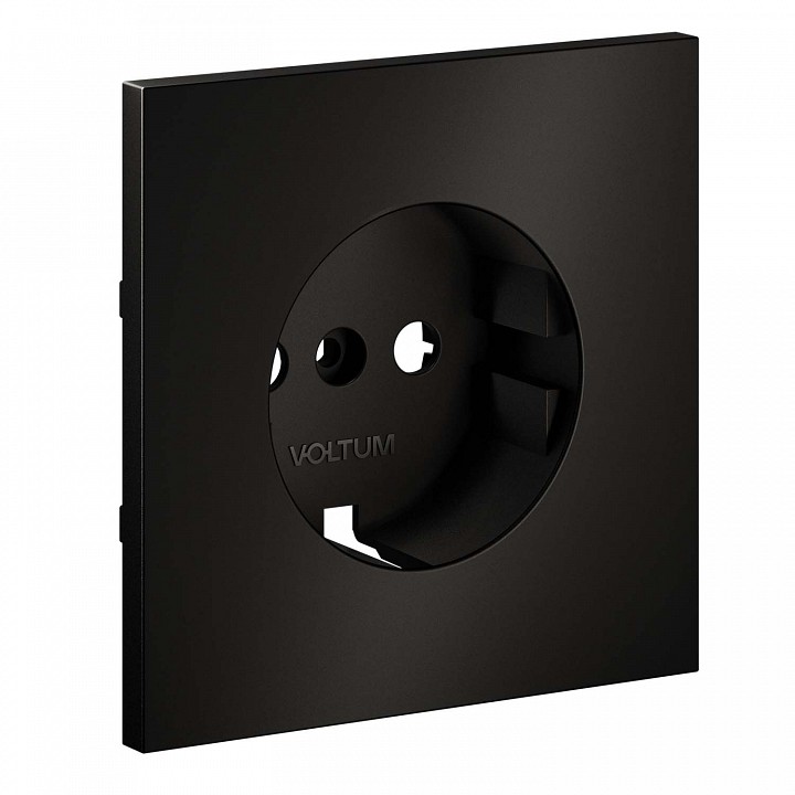 Накладка для розетки с заземлением voltum s70 metal vlsm000612