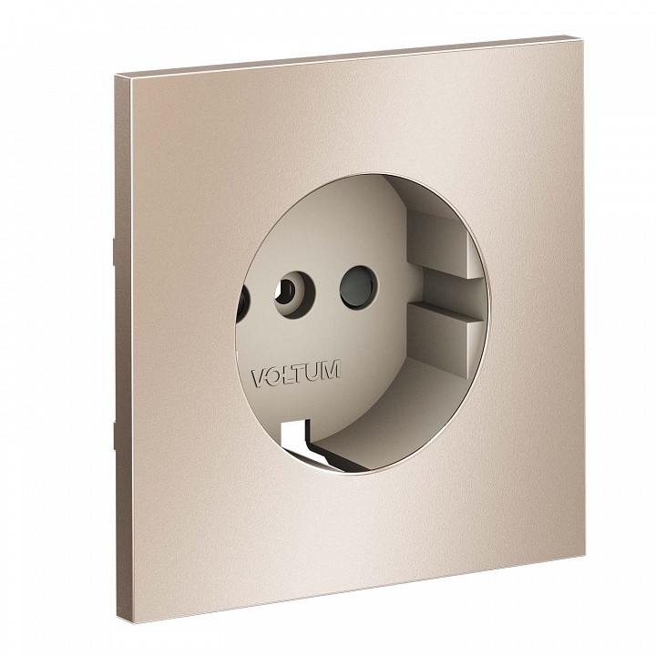 Накладка для розетки с заземлением и со шторками voltum s70 metal vlsm000710