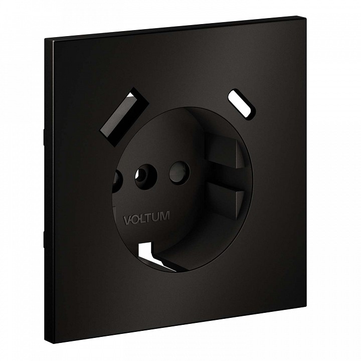 Накладка для розетки с заземлением и со шторками и 2хusb type a и c voltum s70 metal vlsm001012