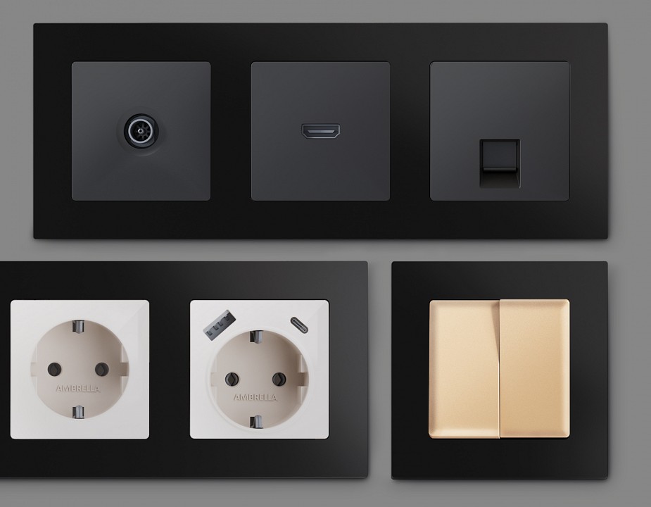 Рамка на 4 поста ambrella volt alfa af220704