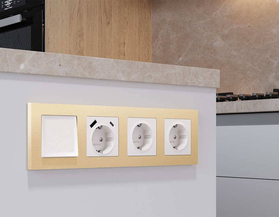 Выключатель двухполюсной самовозвратный без рамки ambrella volt ma ma121050