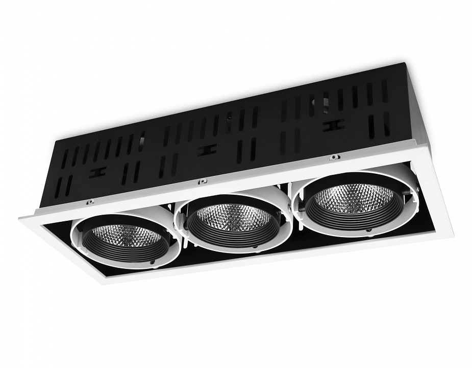 Встраиваемый светильник ambrella light classic t81 t813 bk/ch 3*12w 4200k