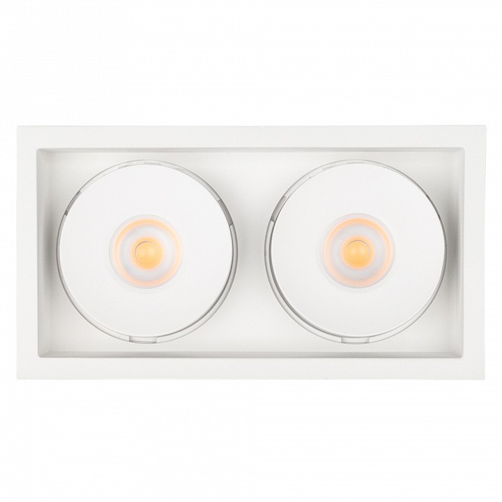 Встраиваемый светильник arlight cl-simple-s148x80-2x9w warm3000 (wh, 45 deg) 026876