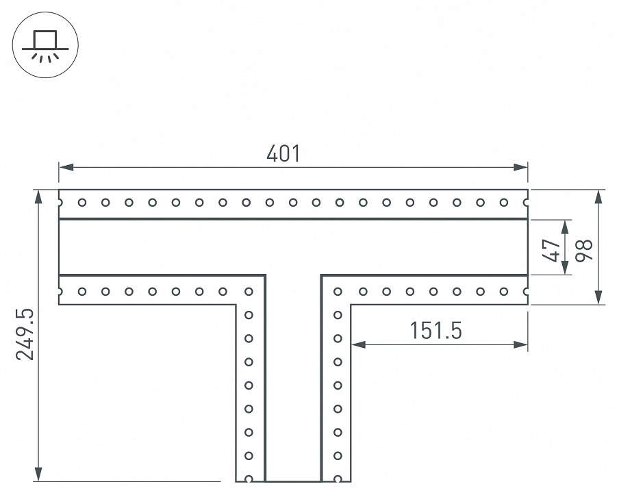 Соединитель угловой t-образный накладной arlight s-lux 030107