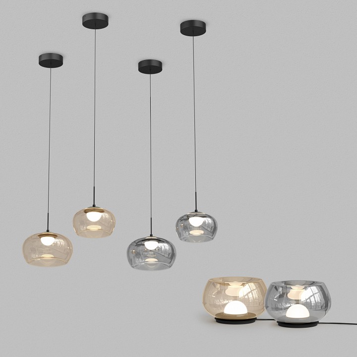 Настольная лампа декоративная denkirs floa dk6747-bk+sm