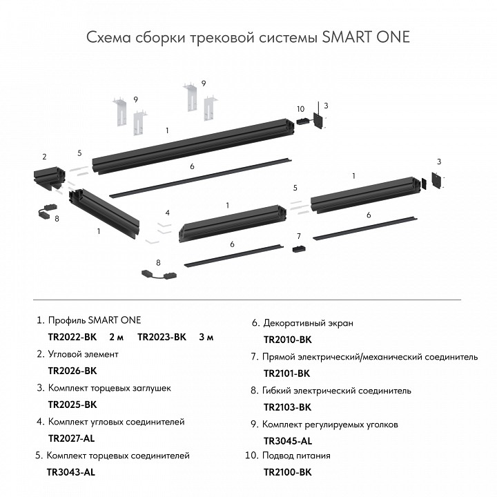 Заглушка для трека denkirs smart one tr2025-bk