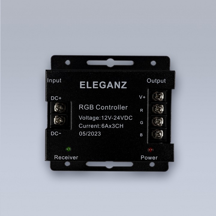 Контроллер-регулятор цвета rgb с пультом ду eleganz  1001