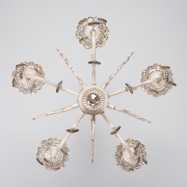 Подвесная люстра eurosvet elisha 3281/5 белый с золотом/тонированный хрусталь strotskis