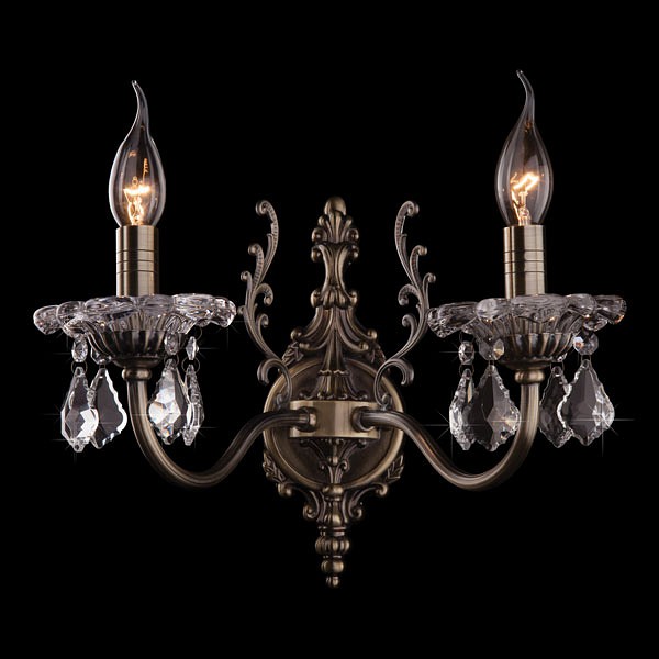Бра eurosvet elisha 3281/2 античная бронза/прозрачный хрусталь strotskis
