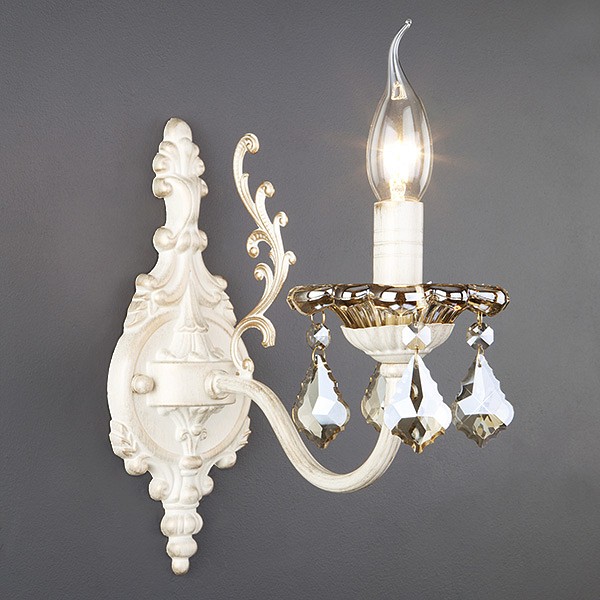 Бра eurosvet elisha 3281/1 белый с золотом/тонированный хрусталь strotskis