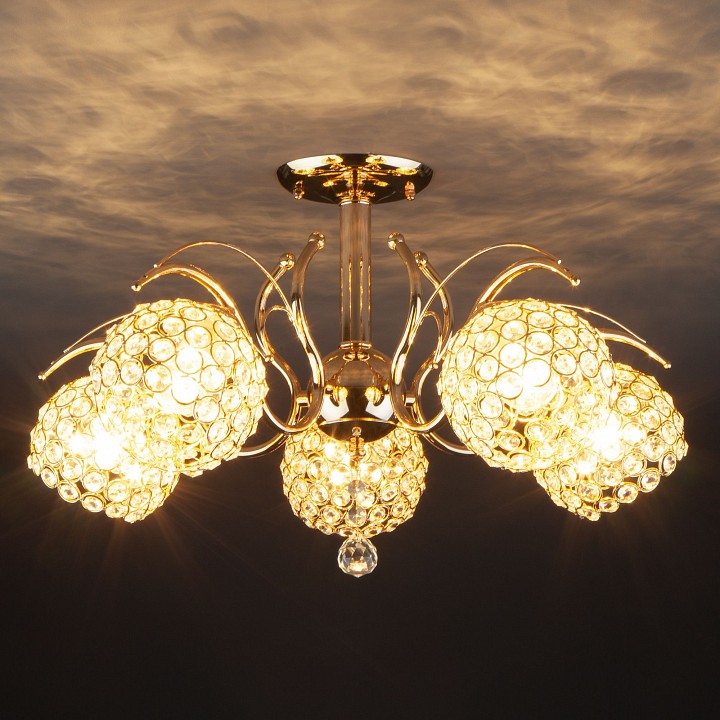 Люстра на штанге eurosvet mirage 7777/5 золото