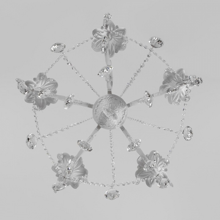 Подвесная люстра eurosvet veletta 10108/5 белый/прозрачный хрусталь strotskis