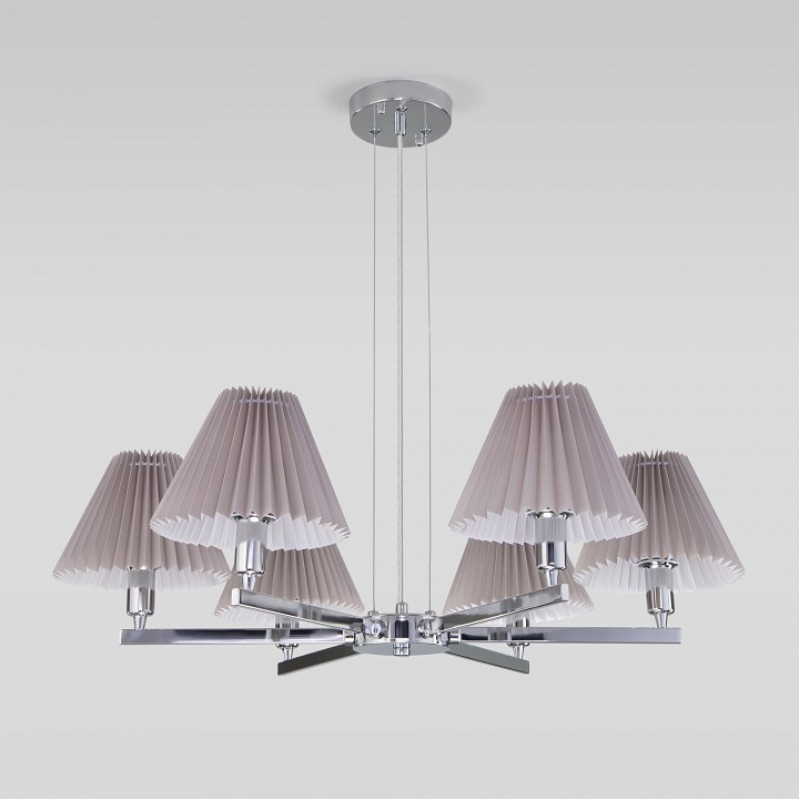 Подвесная люстра eurosvet peony 60136/6 хром/серый