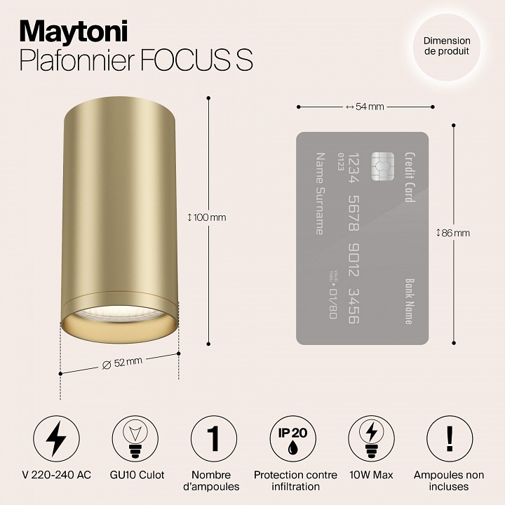 Накладной светильник maytoni technical focus s c052cl-01mg