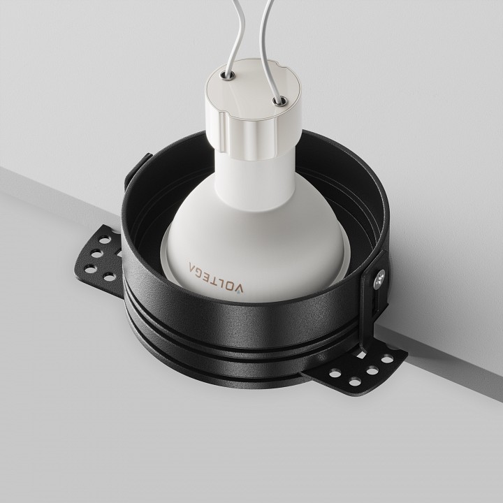 Встраиваемый светильник maytoni technical flint dl101-gu10-trs-b