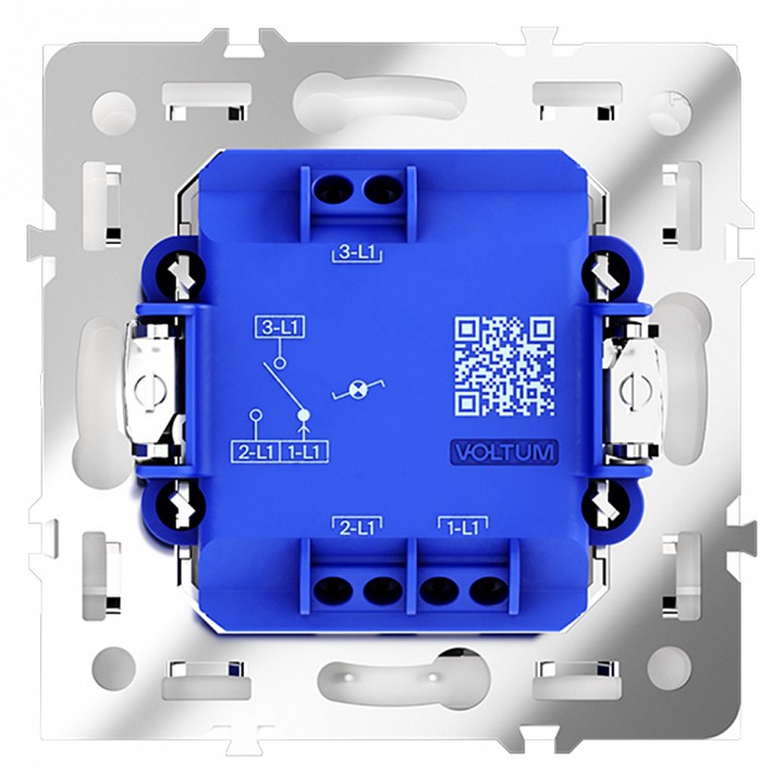 Выключатель проходной одноклавишный с подсветкой без рамки voltum s70 vls010401