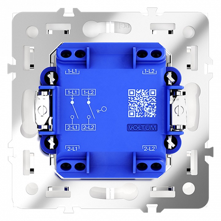 Выключатель двухклавишный без рамки voltum s70 vls020101
