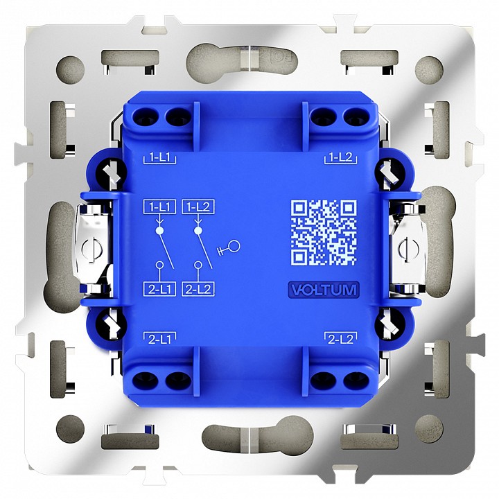 Выключатель двухклавишный без рамки voltum s70 vls020104