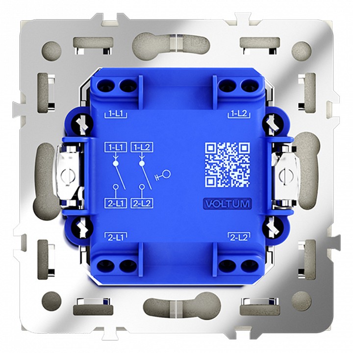 Выключатель двухклавишный без рамки voltum s70 vls020105