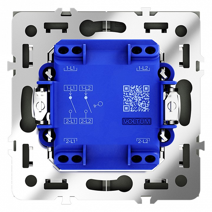 Выключатель двухклавишный без рамки voltum s70 vls020106