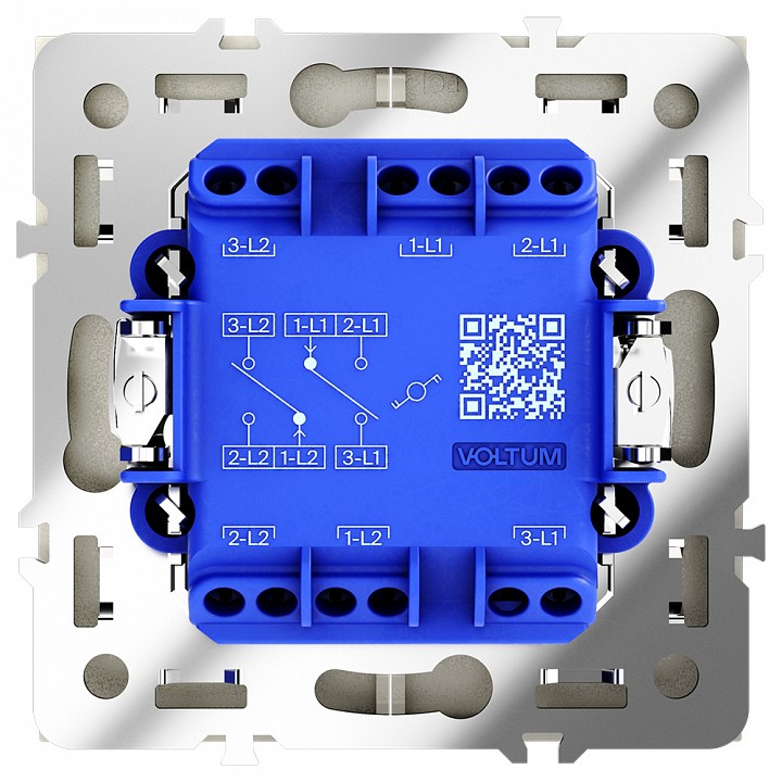 Выключатель проходной двухклавишный без рамки voltum s70 vls020304