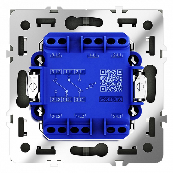 Выключатель проходной двухклавишный без рамки voltum s70 vls020307