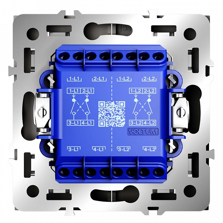 Переключатель перекрестный двухклавишный без рамки voltum s70 vls020503
