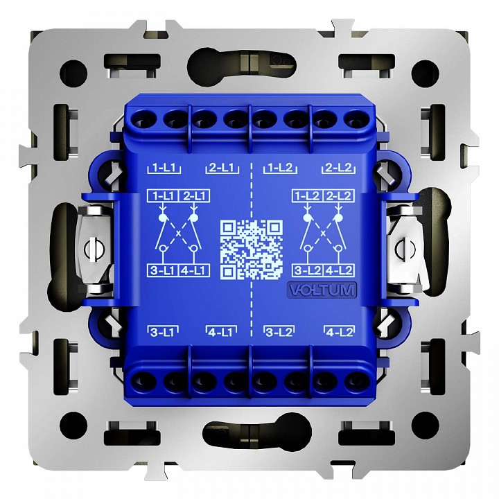 Переключатель перекрестный двухклавишный без рамки voltum s70 vls020504