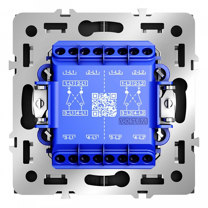 Переключатель перекрестный двухклавишный без рамки voltum s70 vls020507