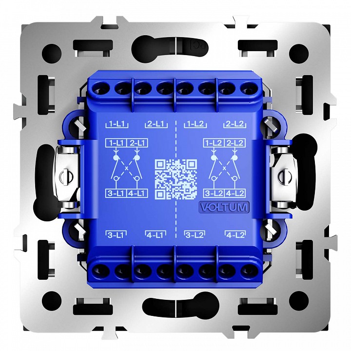 Переключатель перекрестный двухклавишный без рамки voltum s70 vls020508