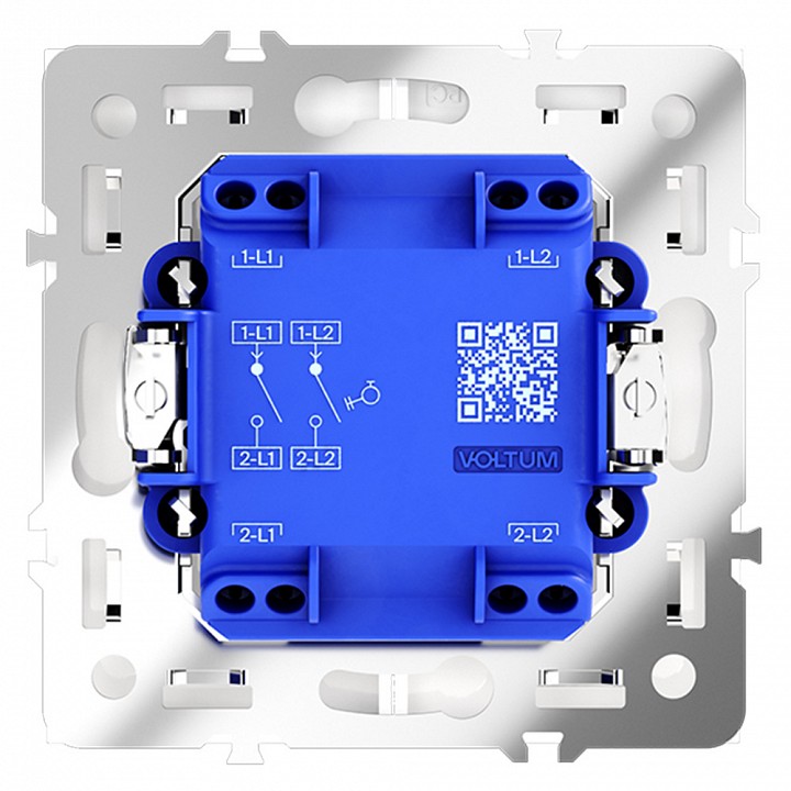 Выключатель двухклавишный без рамки voltum s70 vls020602