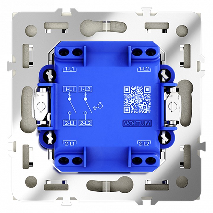 Выключатель двухклавишный без рамки voltum s70 vls020605
