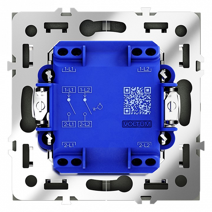 Выключатель двухклавишный без рамки voltum s70 vls020606