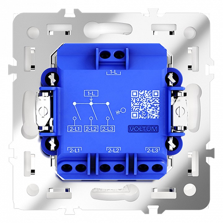 Выключатель трехклавишный без рамки voltum s70 vls030101