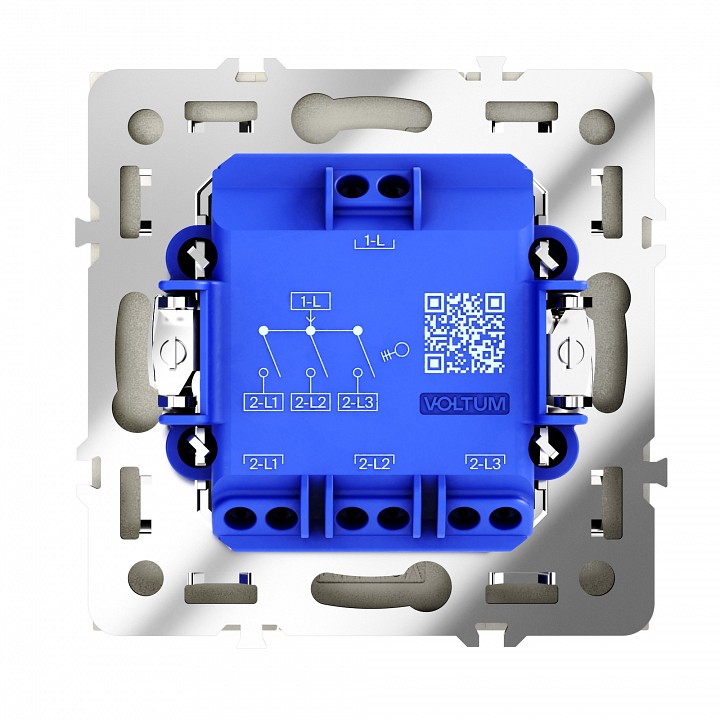 Выключатель трехклавишный без рамки voltum s70 vls030104