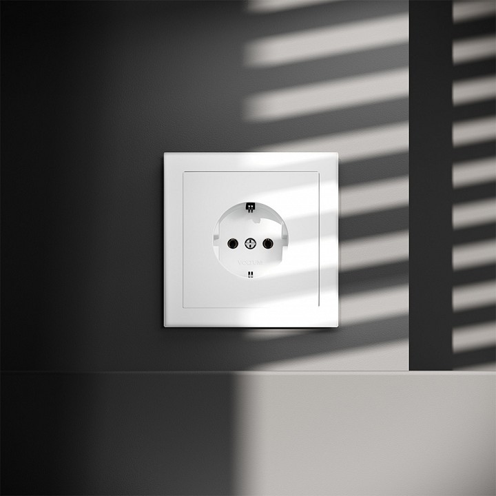 Розетка с заземлением, Без рамки voltum s70 vls040102