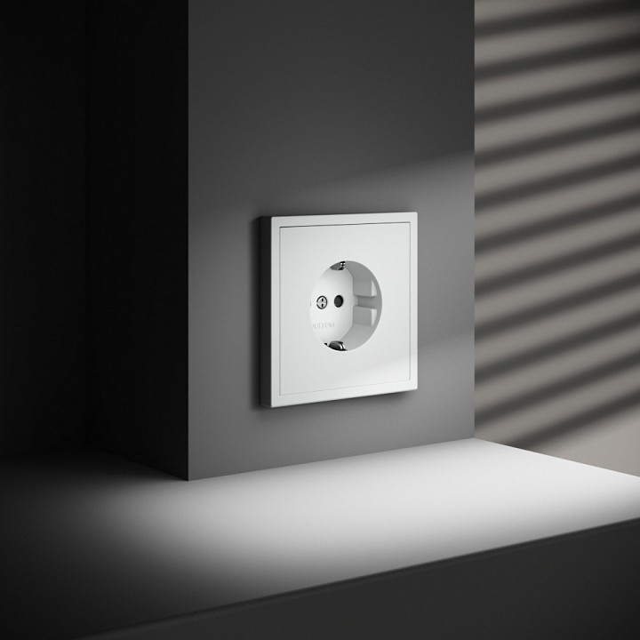 Розетка с заземлением и со шторкой, Без рамки voltum s70 vls040202