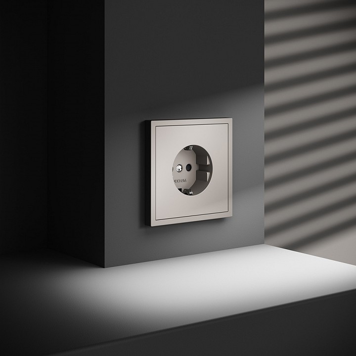 Розетка с заземлением и со шторкой, Без рамки voltum s70 vls040203