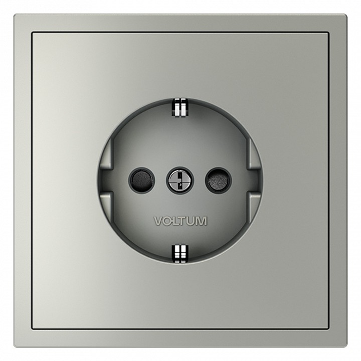 Розетка с заземлением и со шторкой, Без рамки voltum s70 vls040205