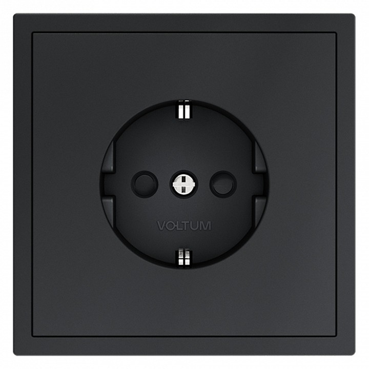 Розетка с заземлением и со шторкой, Без рамки voltum s70 vls040207
