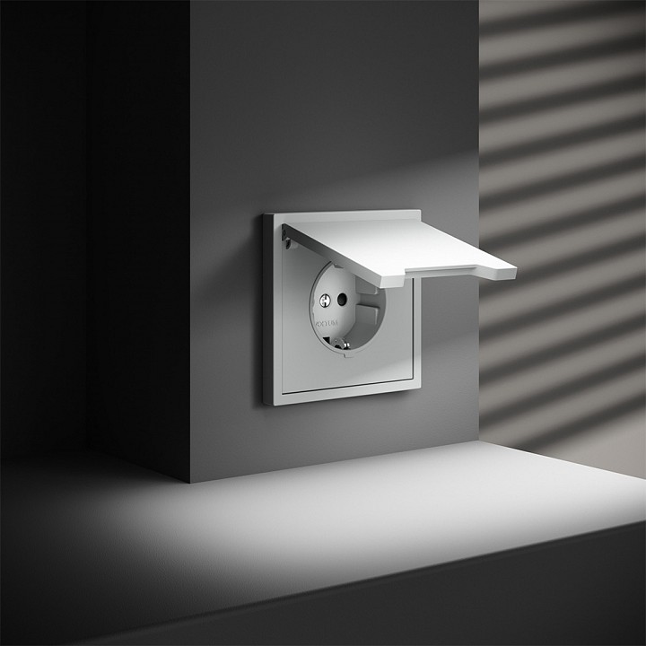 Розетка с заземлением и со шторкой, Без рамки с крышкой voltum s70 vls040302